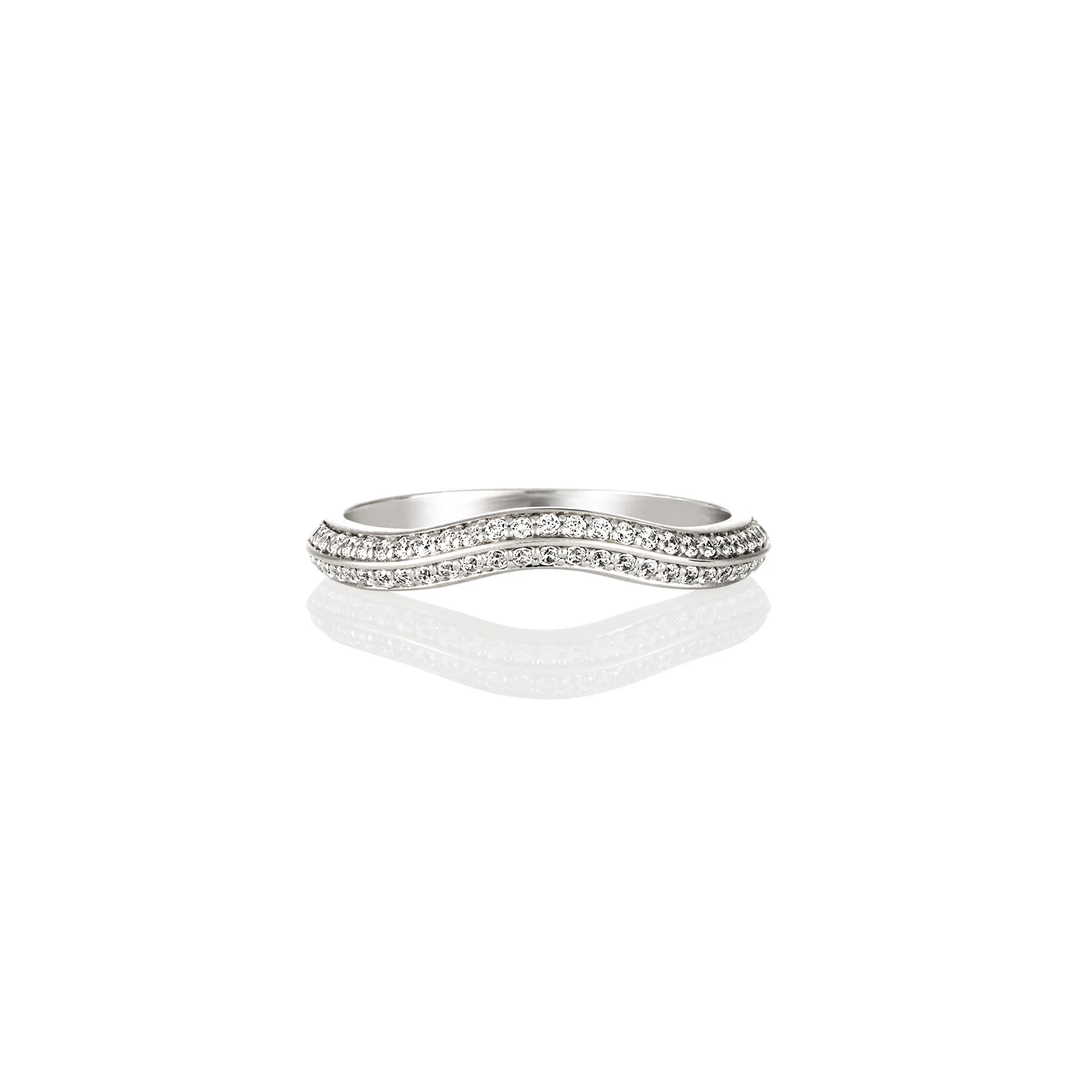 Half pave clearance diamond wedding band
